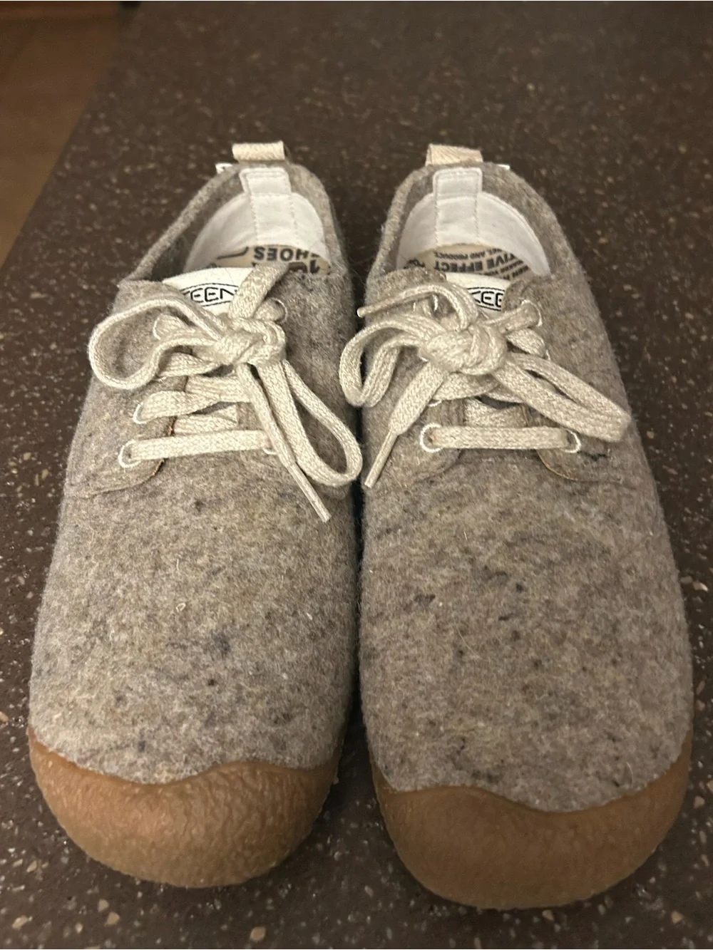 Keen Gray Wool Lace-Up Men's Sneakers with Gum Toe